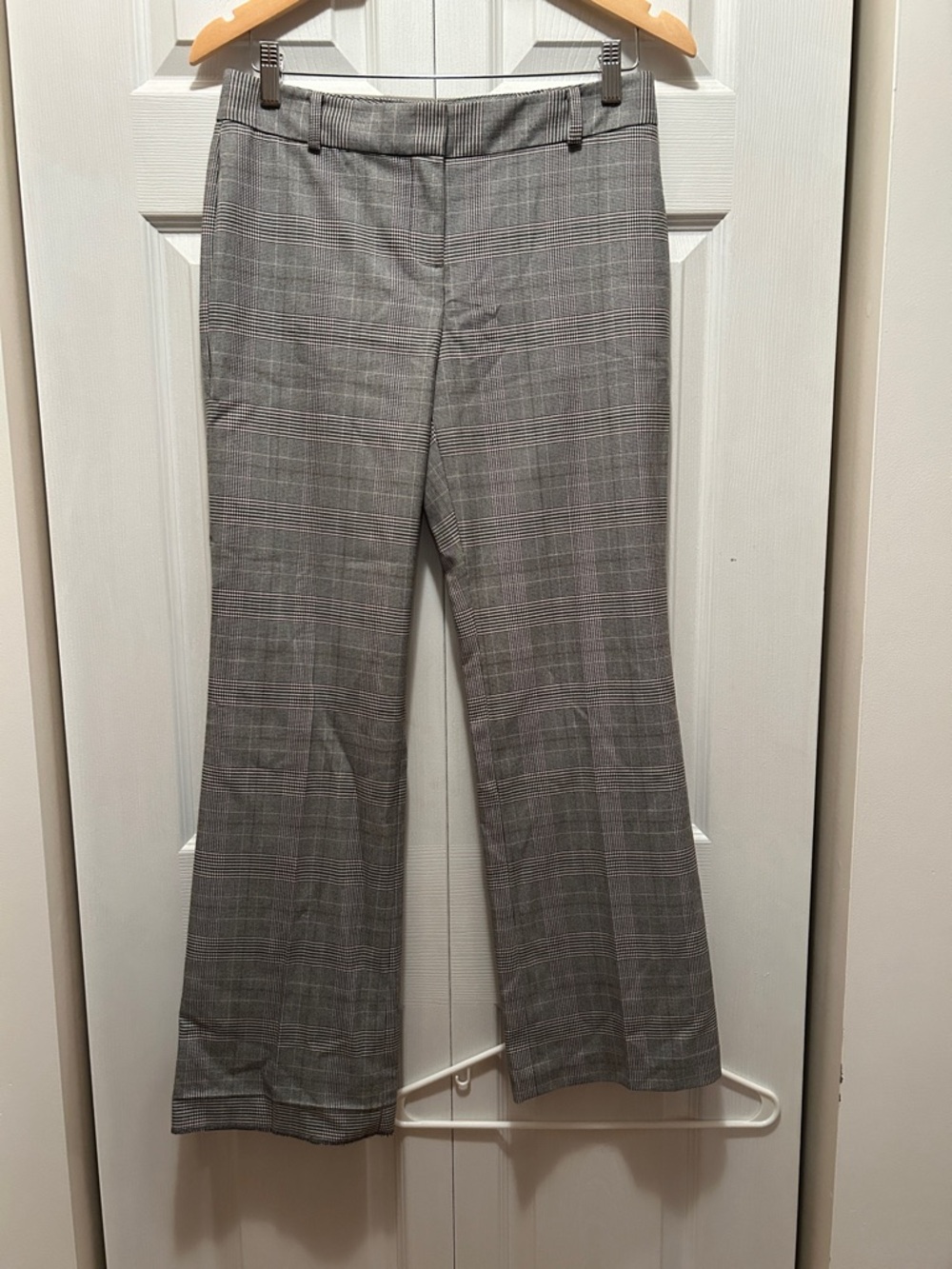 Talbots Black and White Plaid Petite Dress Pants with burgundy
